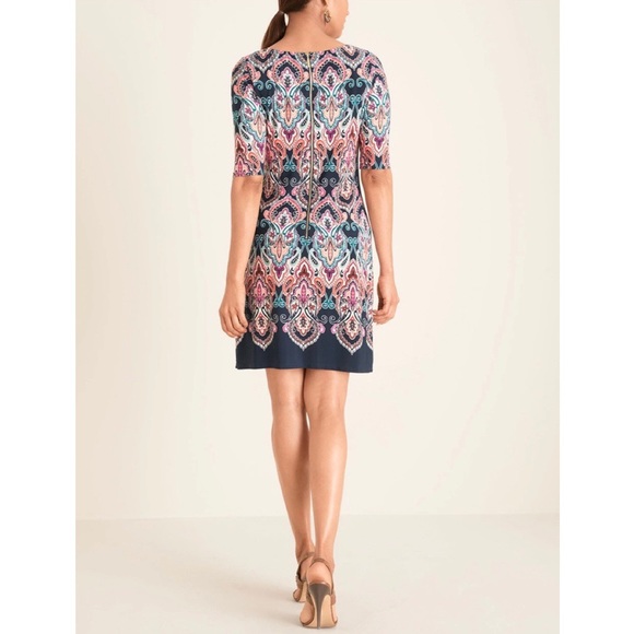 NEW Eliza J Medallion Paisley Print Shift Dress - Picture 2 of 12